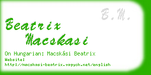 beatrix macskasi business card